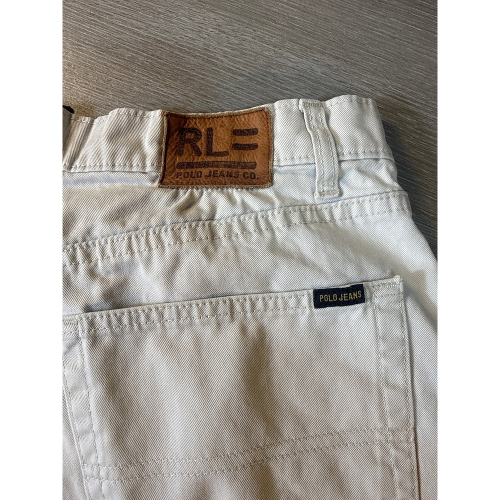 Polo Jeans Co Ralph Lauren Mens 33x33 Off White Straight Leg Cotton Pants - Picture 10 of 14